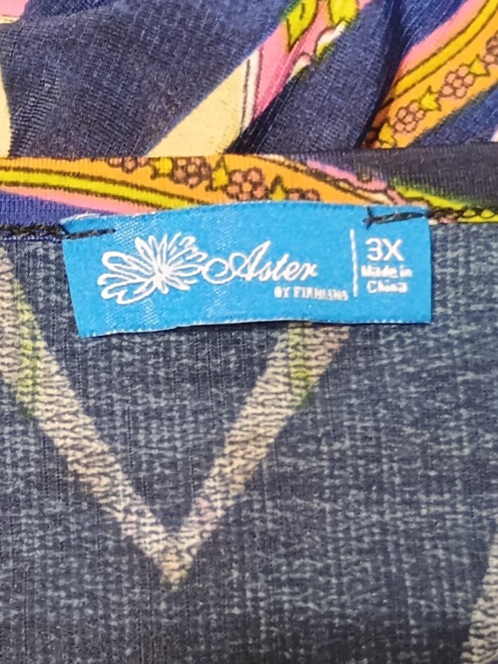Aster by Firmiana Plus Size 3X Multicolor Boho Animal Print Tunic Top - Picture 5 of 6